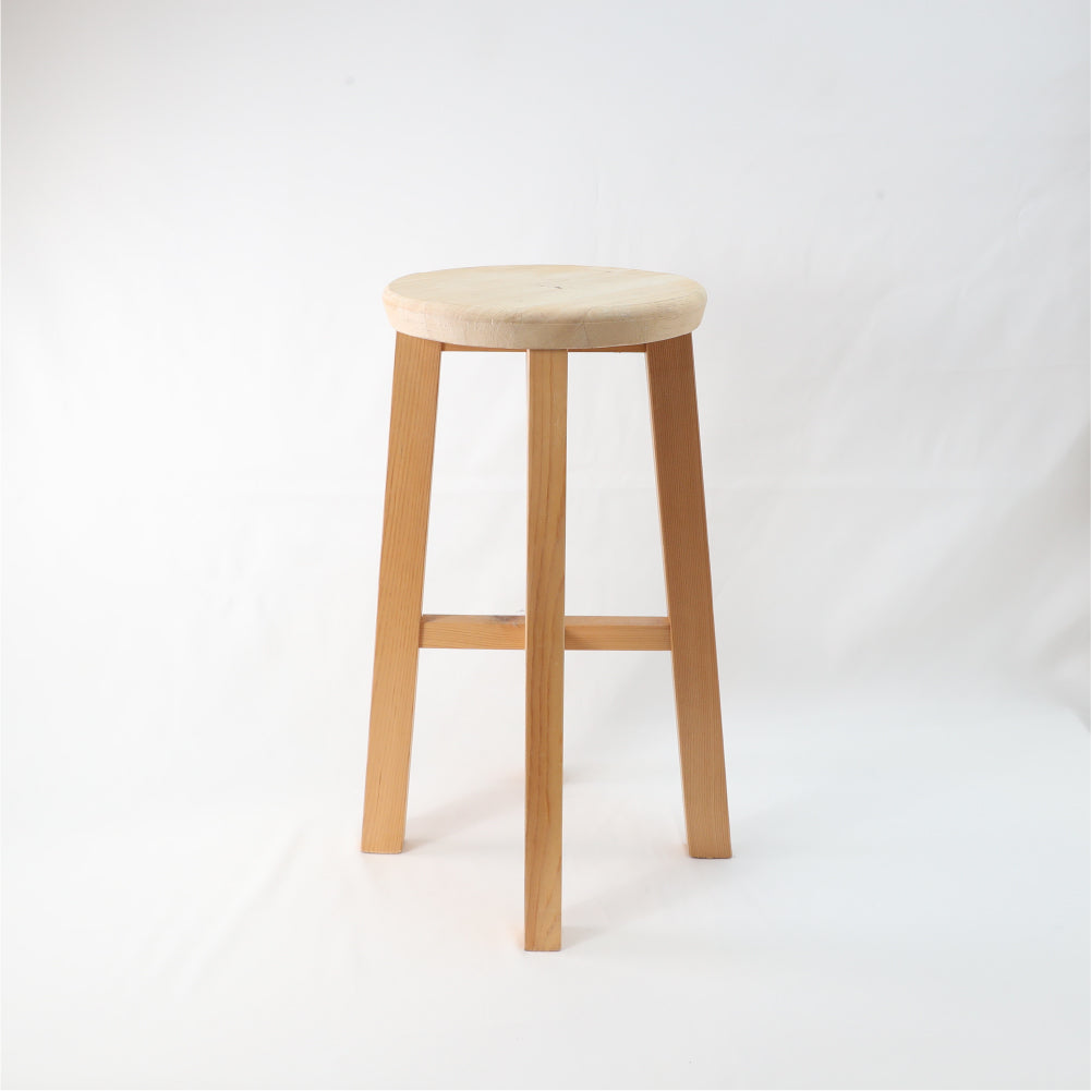 ラウンドスツール(ナチュラル)1脚 丸イス スツール スタッキング可 キャスター無し