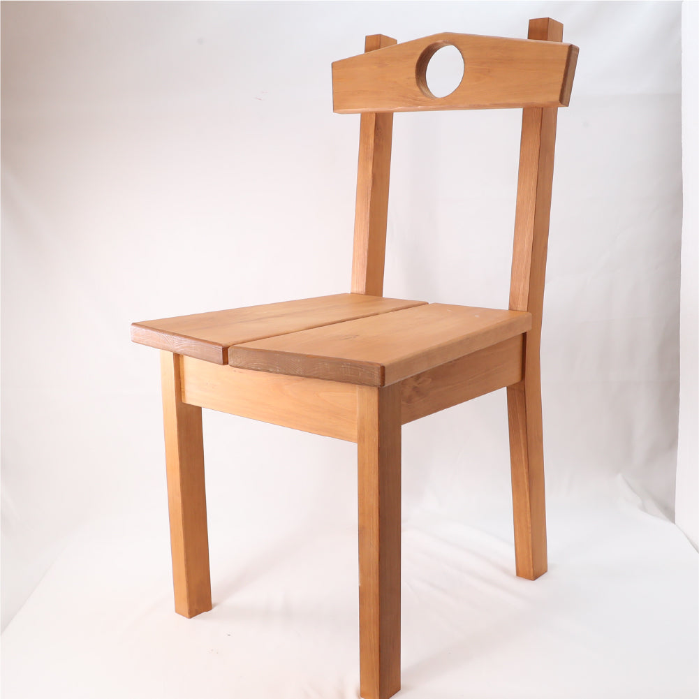 スツール チェア オーク1脚 背もたれ付き 北欧 ナチュラルウッドのラウンドスツール オーク