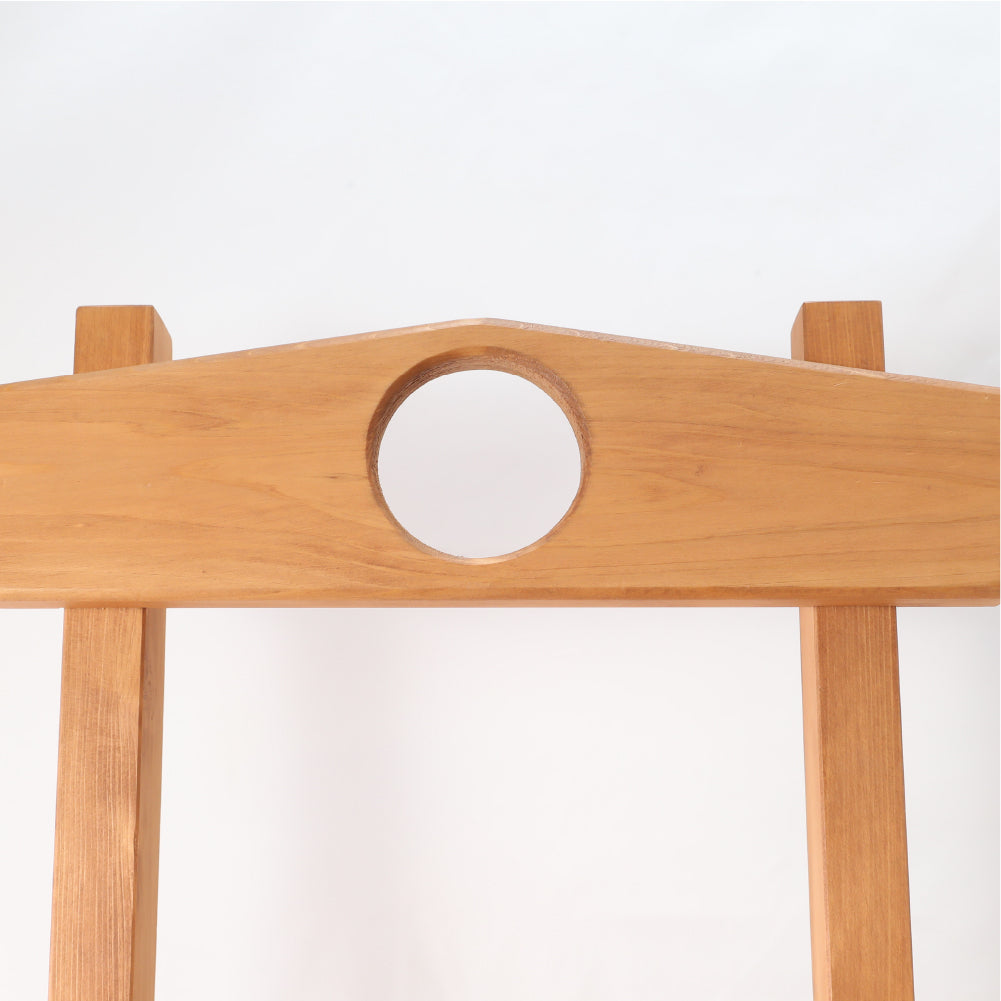 スツール チェア オーク1脚 背もたれ付き 北欧 ナチュラルウッドのラウンドスツール オーク